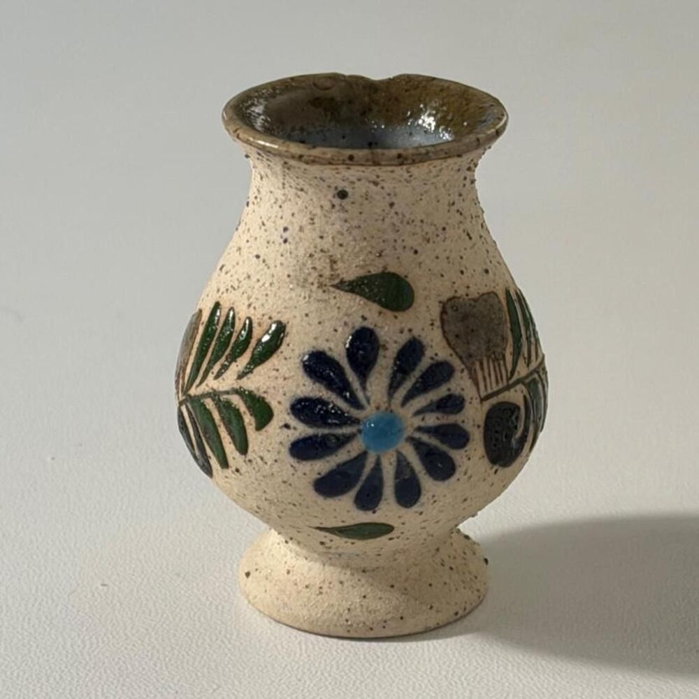 Vintage Mexican miniature pottery bud vase